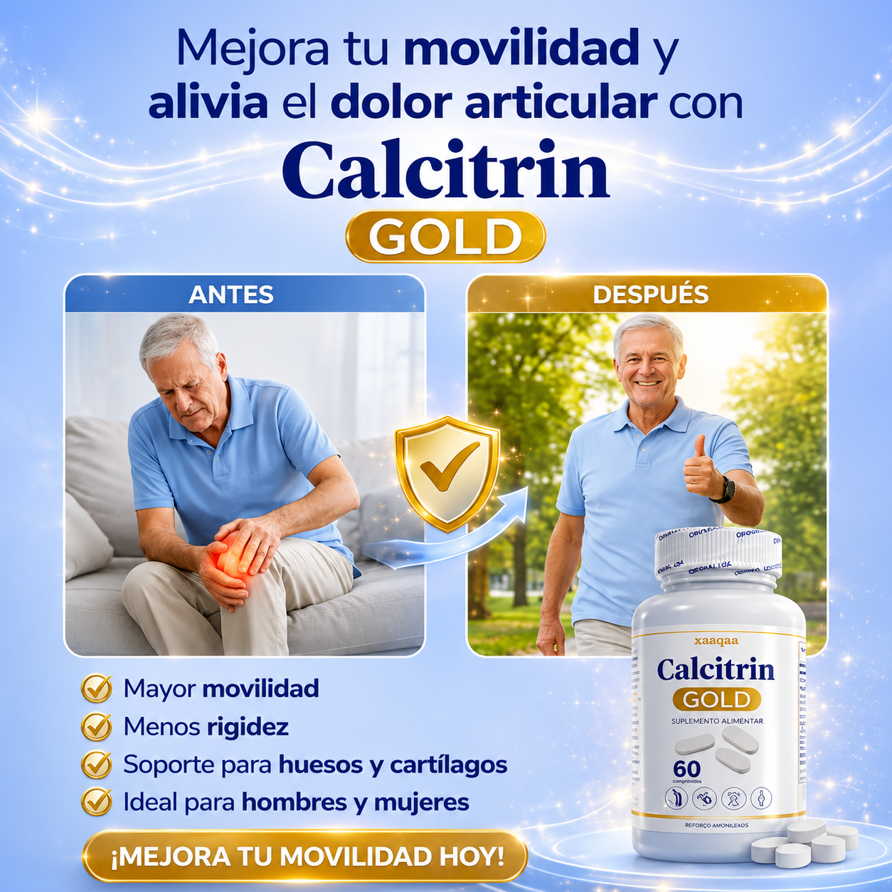 Calcitrin Gold (60 Cápsulas) | Recupera tu Movilidad Natural!