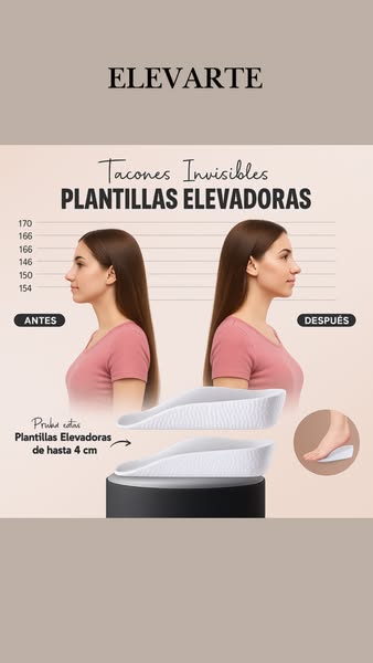 Plantilla De Altura Elevarte. Crece hasta 4 cm de inmediato!
