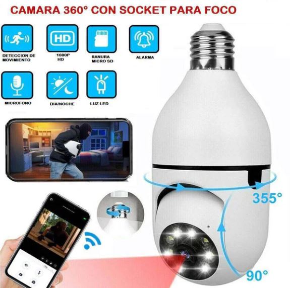 Guardian View 360. Cámara Foco De Seguridad Hd 360°