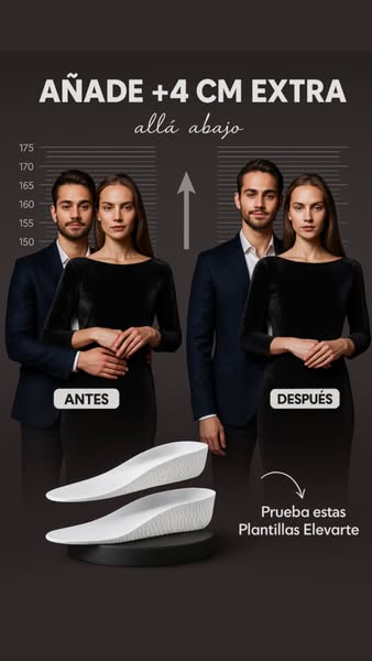 Plantilla De Altura Elevarte. Crece hasta 4 cm de inmediato!