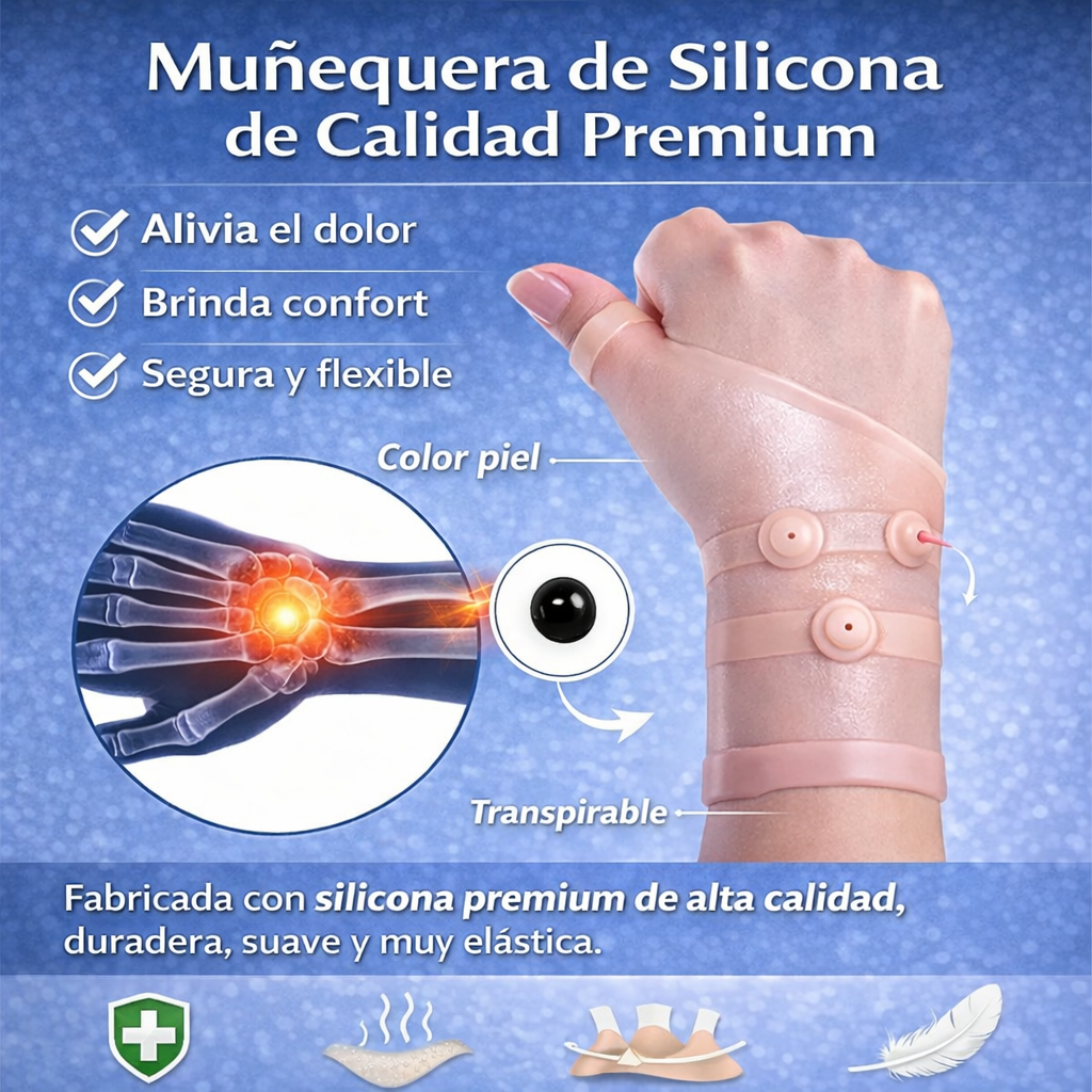 Muñequera Magnética con Imanes Terapeúticos (2 Muñequeras) |  Menos dolor, más comodidad en tu día a día