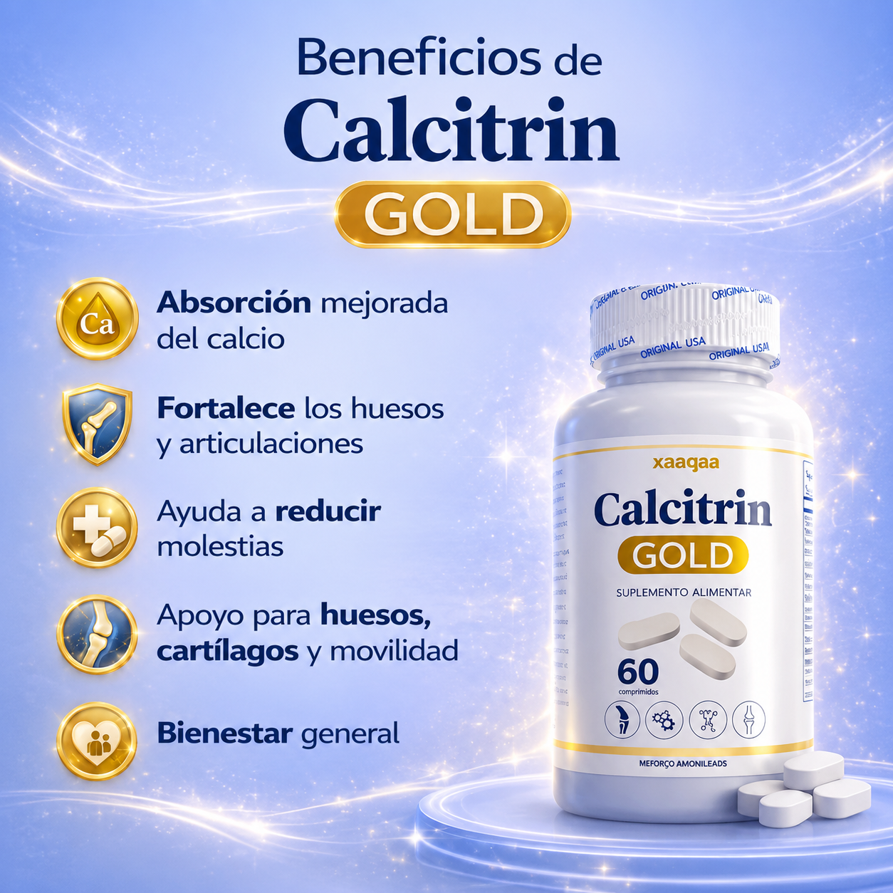Calcitrin Gold (60 Cápsulas) | Recupera tu Movilidad Natural!