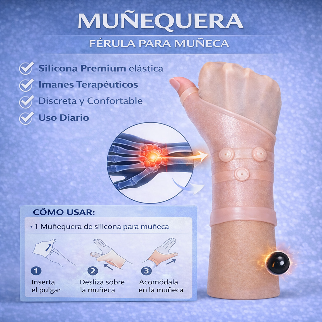 Muñequera Magnética con Imanes Terapeúticos (2 Muñequeras) |  Menos dolor, más comodidad en tu día a día
