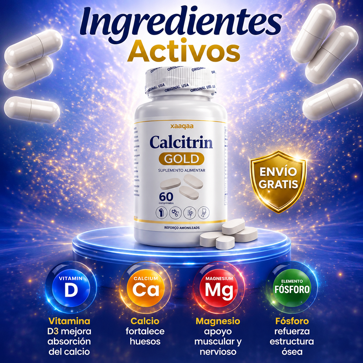 Calcitrin Gold (60 Cápsulas) | Recupera tu Movilidad Natural!