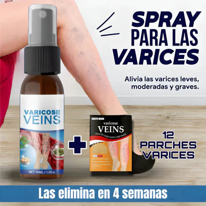 Spray Para Várices - Dale Alivio a tus Piernas. De Regalo 12 Parches para Várices
