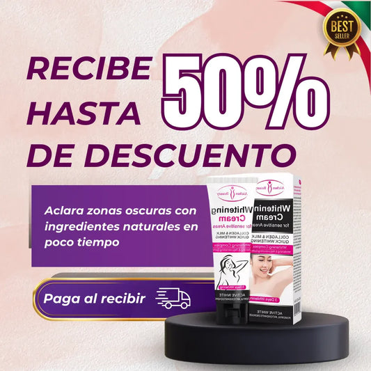 Lleva 2x1 y recupera el tono natural de tus axilas y zona íntima con la crema Blanqueadora