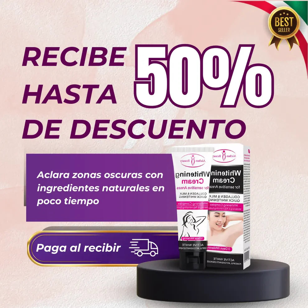 Lleva 2x1 y recupera el tono natural de tus axilas y zona íntima con la crema Blanqueadora
