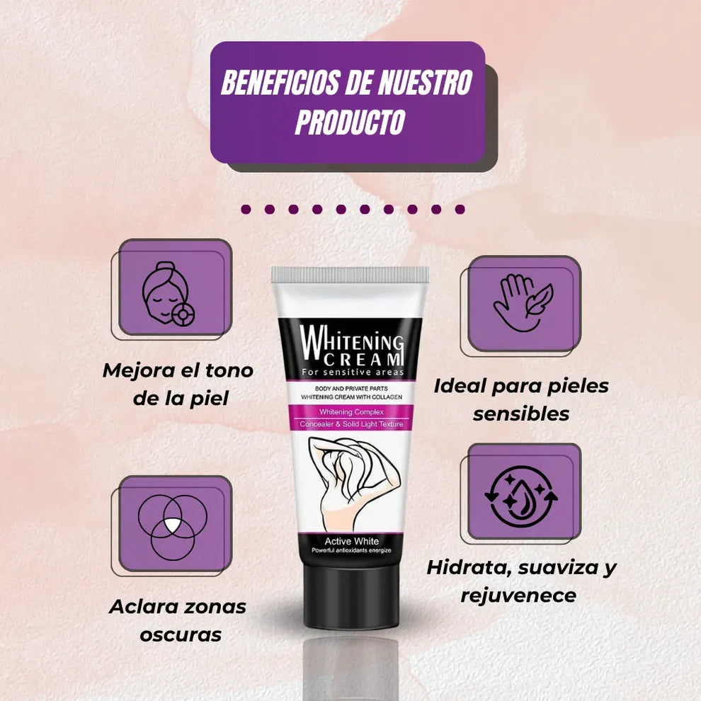 Lleva 2x1 y recupera el tono natural de tus axilas y zona íntima con la crema Blanqueadora