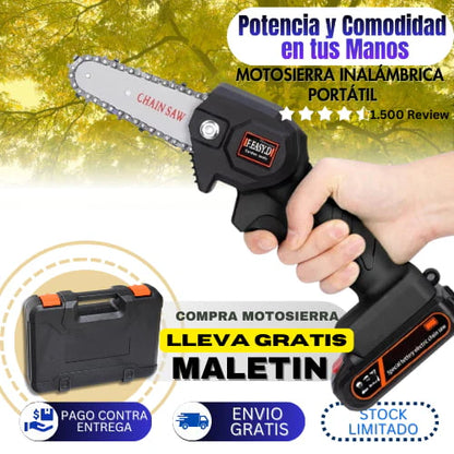 Motosierra Portátil 48V + 2 Baterías y Maletín de Regalo!
