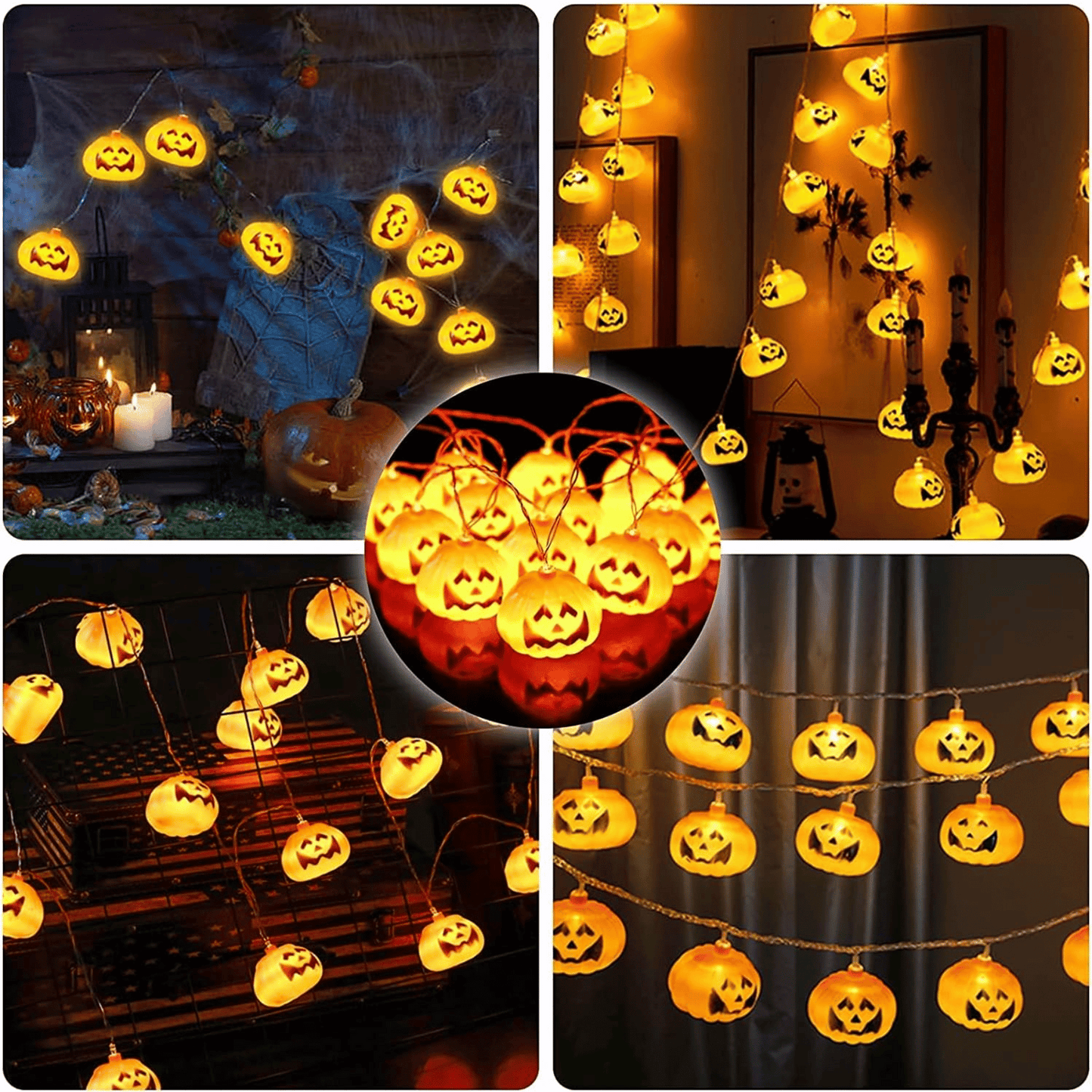 Calabazas Con Luces Led Halloween (10 unidades)