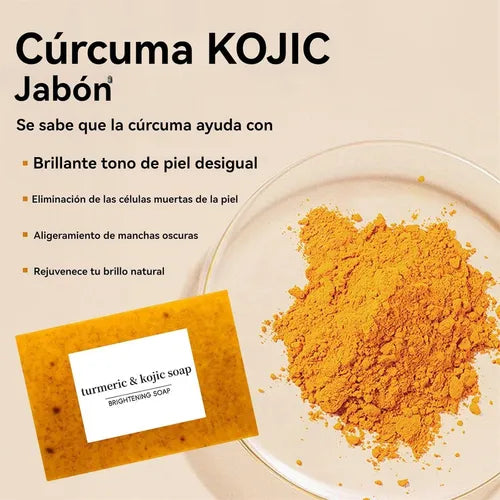 Jabón de Cúrcuma con Ácido Kójico y Ácido Hialurónico