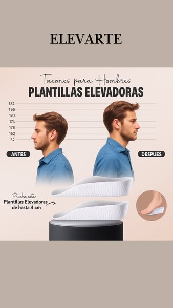 Plantilla De Altura Elevarte. Crece hasta 4 cm de inmediato!