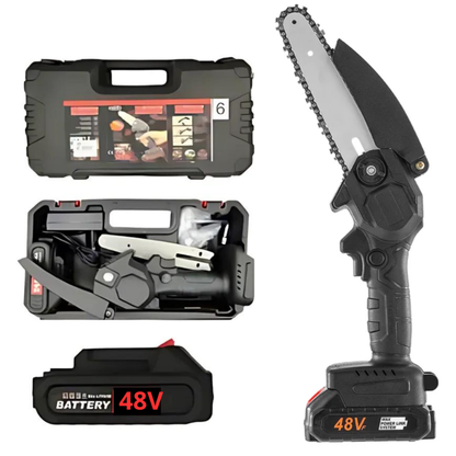 Motosierra Portátil 48V + 2 Baterías y Maletín de Regalo!