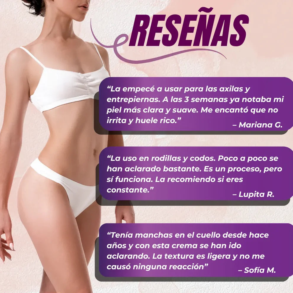 Lleva 2x1 y recupera el tono natural de tus axilas y zona íntima con la crema Blanqueadora