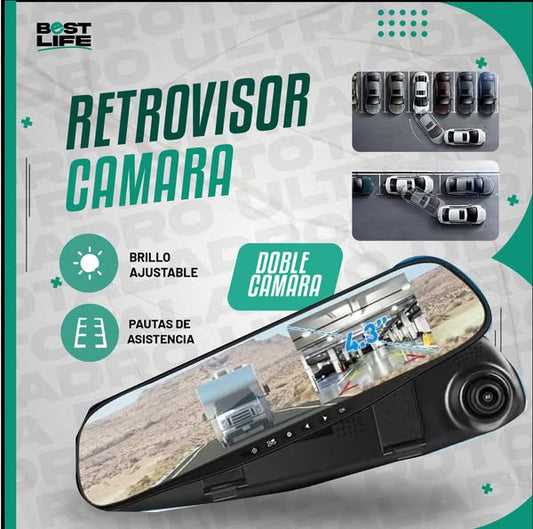 Espejo Retrovisor+Cámara Frontal y Retro