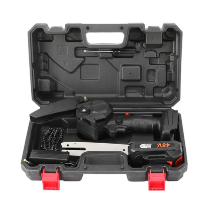 Motosierra Portátil 48V + 2 Baterías y Maletín de Regalo!